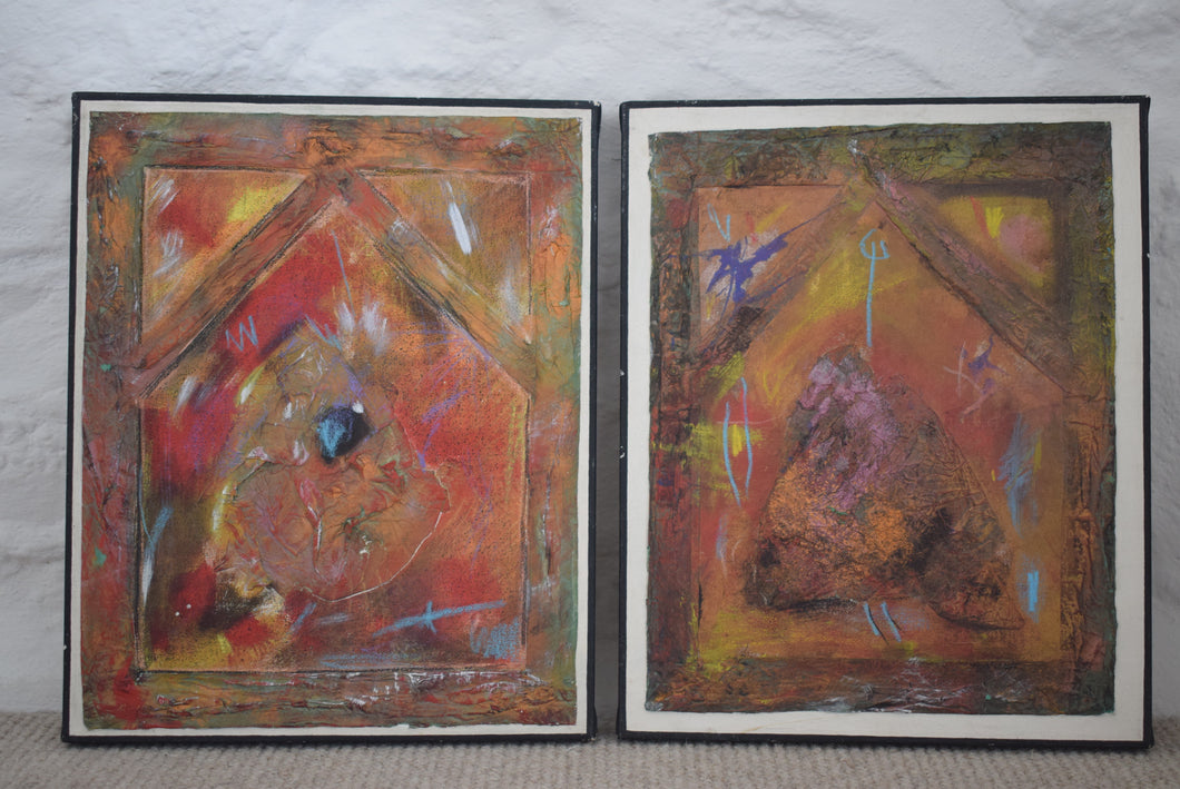 Jules Smith Untitled Pair Mixed Media on Canvas