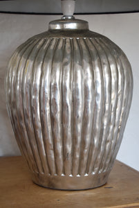 Large Silver Ceramic Table Lamp