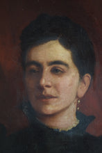 Load image into Gallery viewer, British School Oil Portrait of a Young Woman in a Black Dress