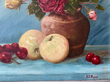 Load image into Gallery viewer, Painting of roses and fruit