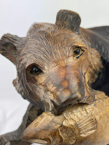 carved wooden bear