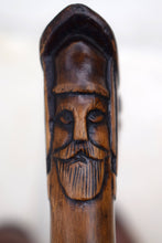 Load image into Gallery viewer, Antique carved wood walking stick