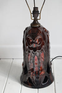 Vintage Treacle Glaze Owl Lamp