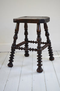 Antique bobbin turned stool 