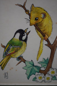 Vintage British Bird Watercolour Paintings